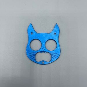 Blue Cat Keychain EDC Gear Safety Cat Bottle Opener Keychain